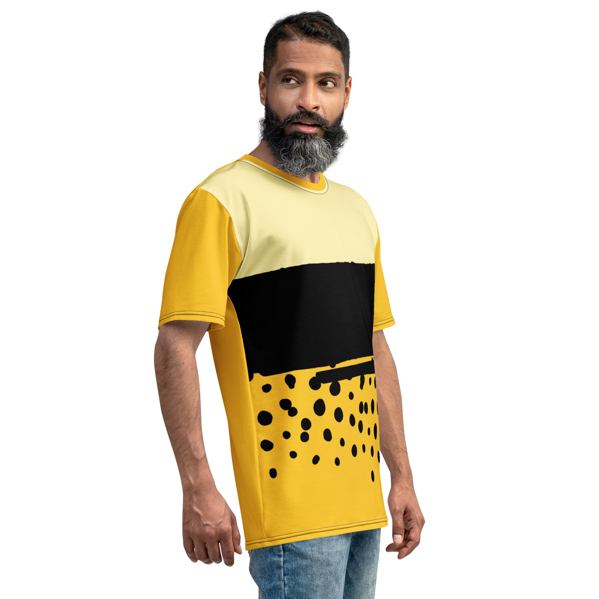 T-shirt Yellow Abstract Wide Dots Filled