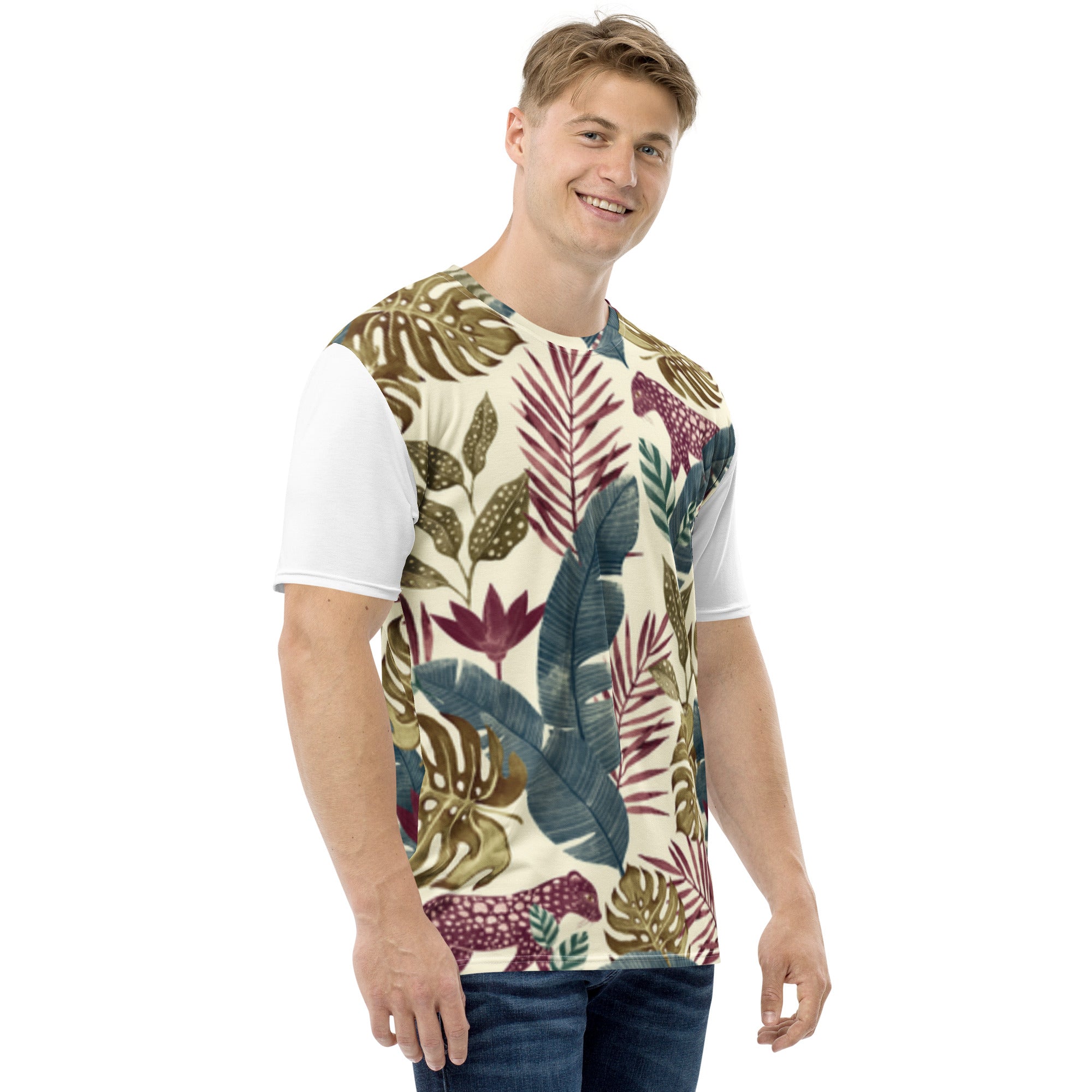 Camiseta Jaguar Vermelha na Floresta