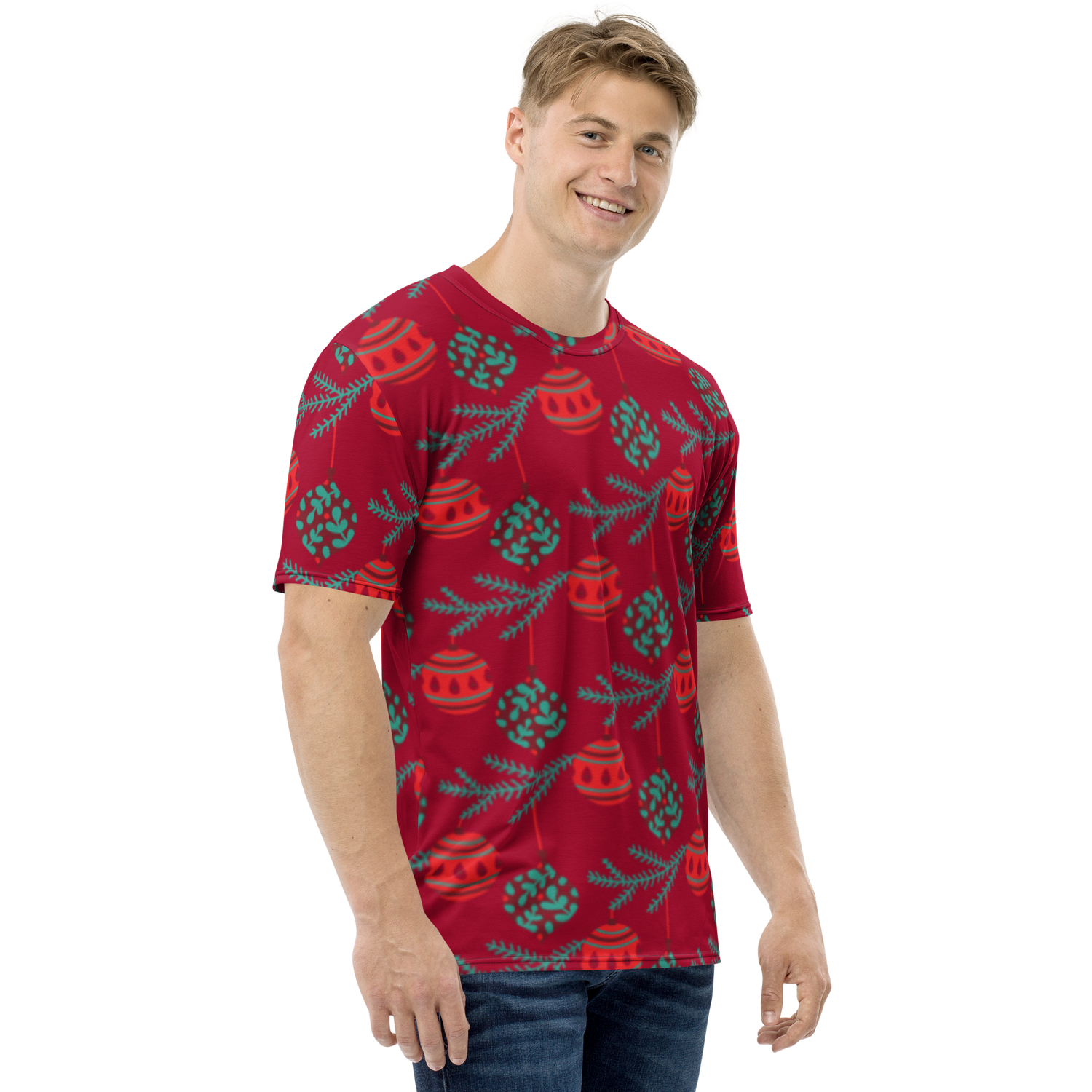 Red Balls Christmas Matching Dad T-shirt