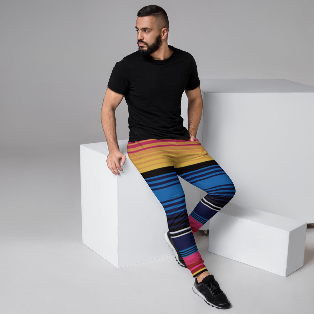 Joggers a juego con rayas de colores