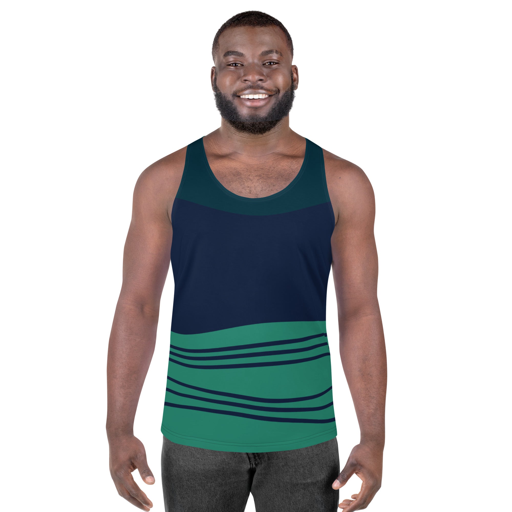 Camiseta de Tirantes Azul y Verde