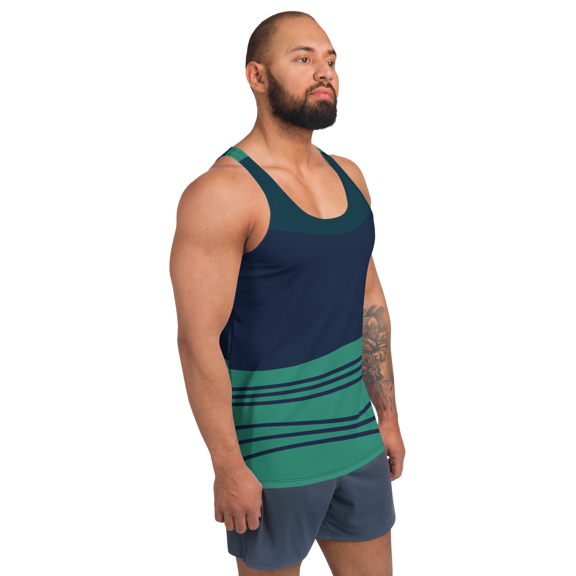 Camiseta de Tirantes Azul y Verde