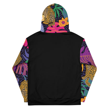 Hoodie Colorful Floral with Jaguar