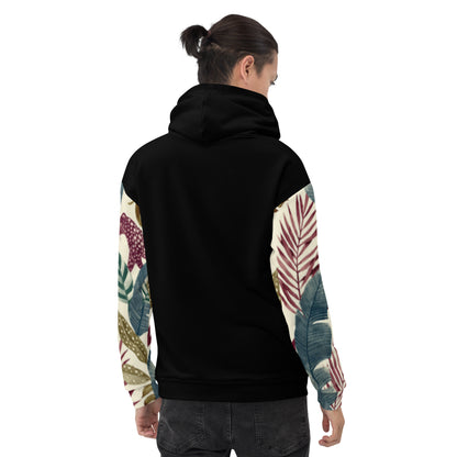 Sudadera con capucha con print de flores blanca