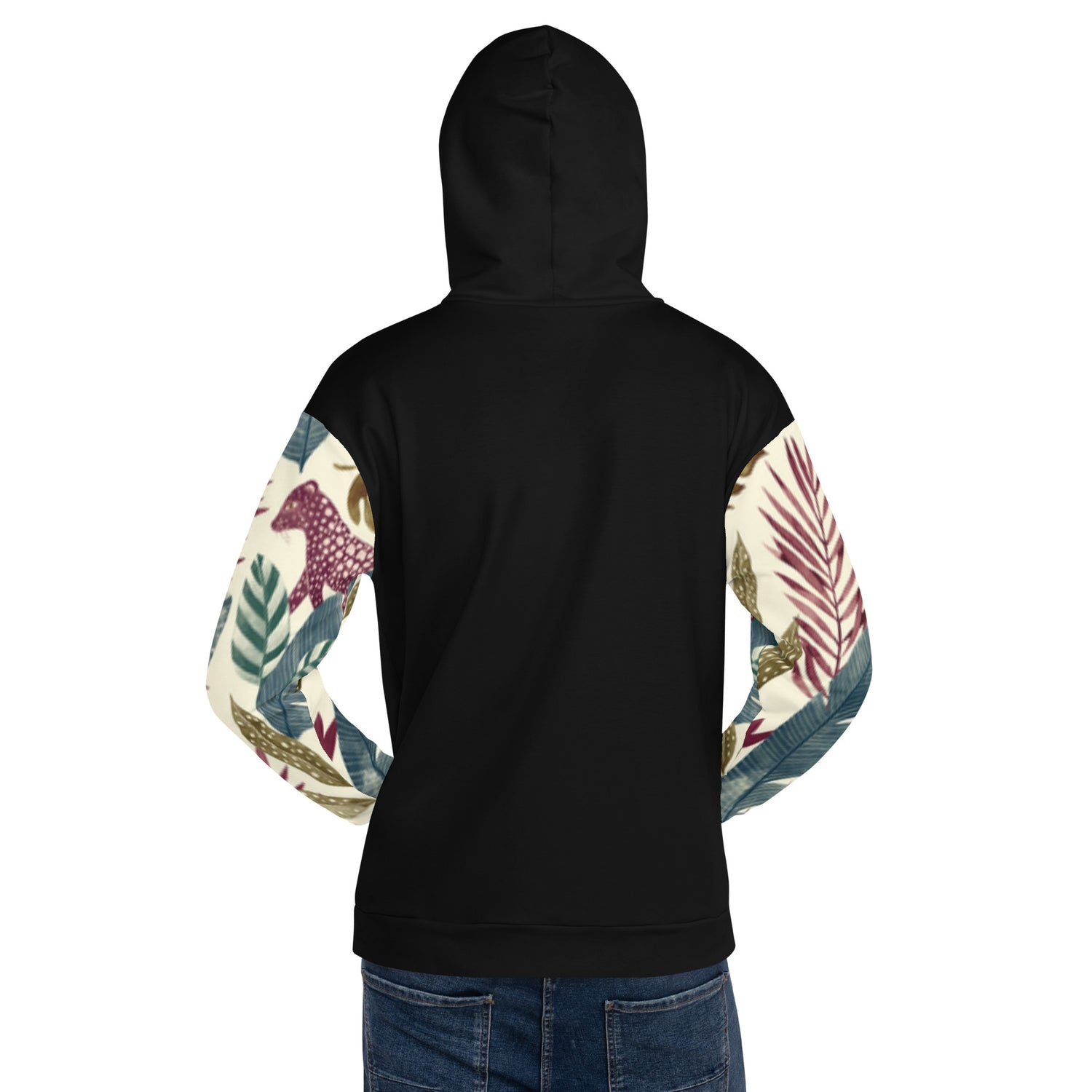 Sudadera con capucha con print de flores blanca