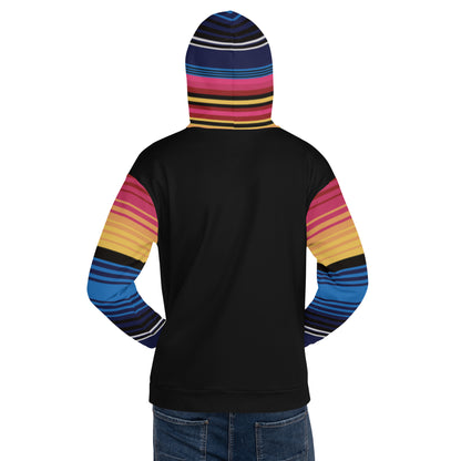 Sudadera Con Capucha Rayas De Colores Con Negro