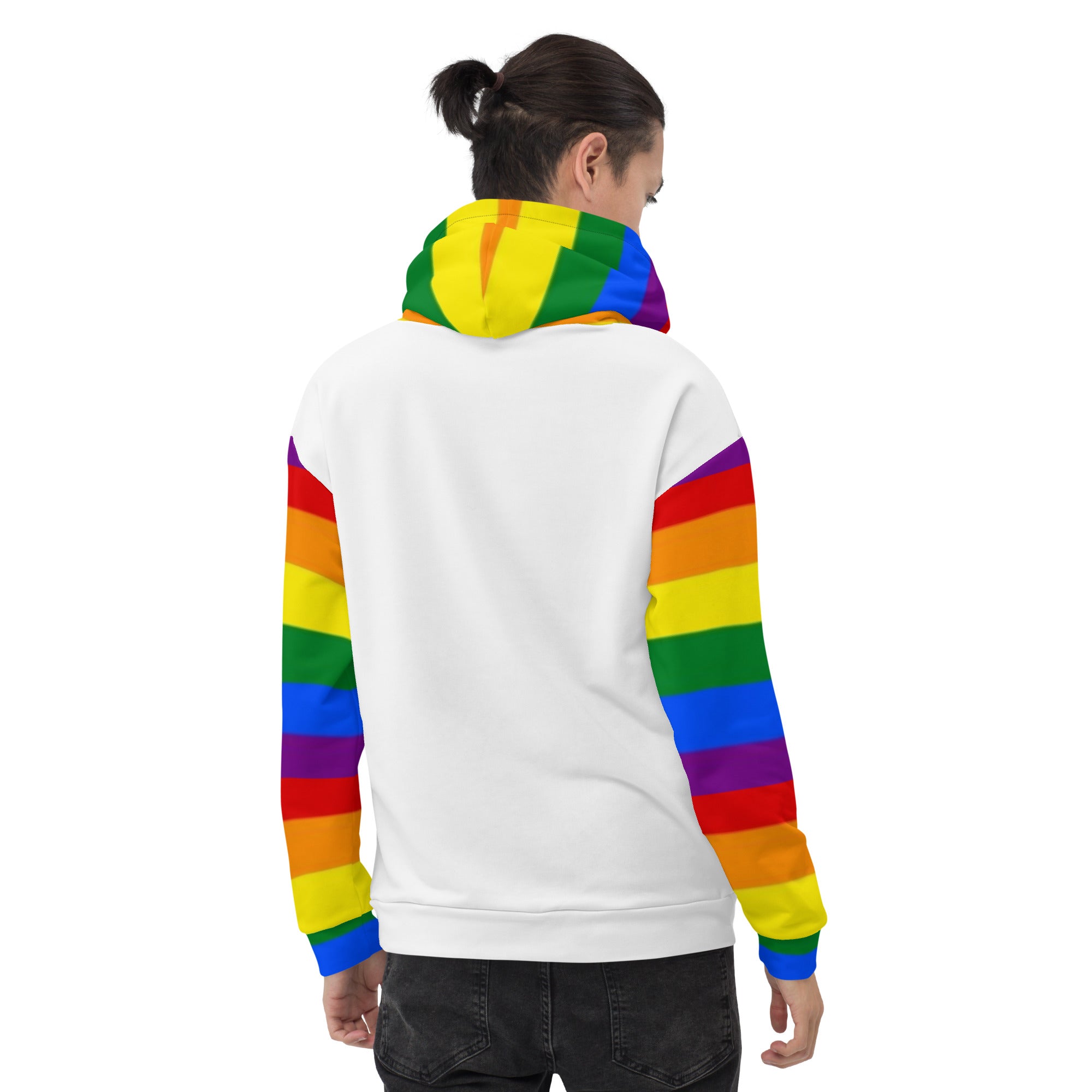 Moletom com capuz LGBTQ+ bandeira do orgulho arco-íris