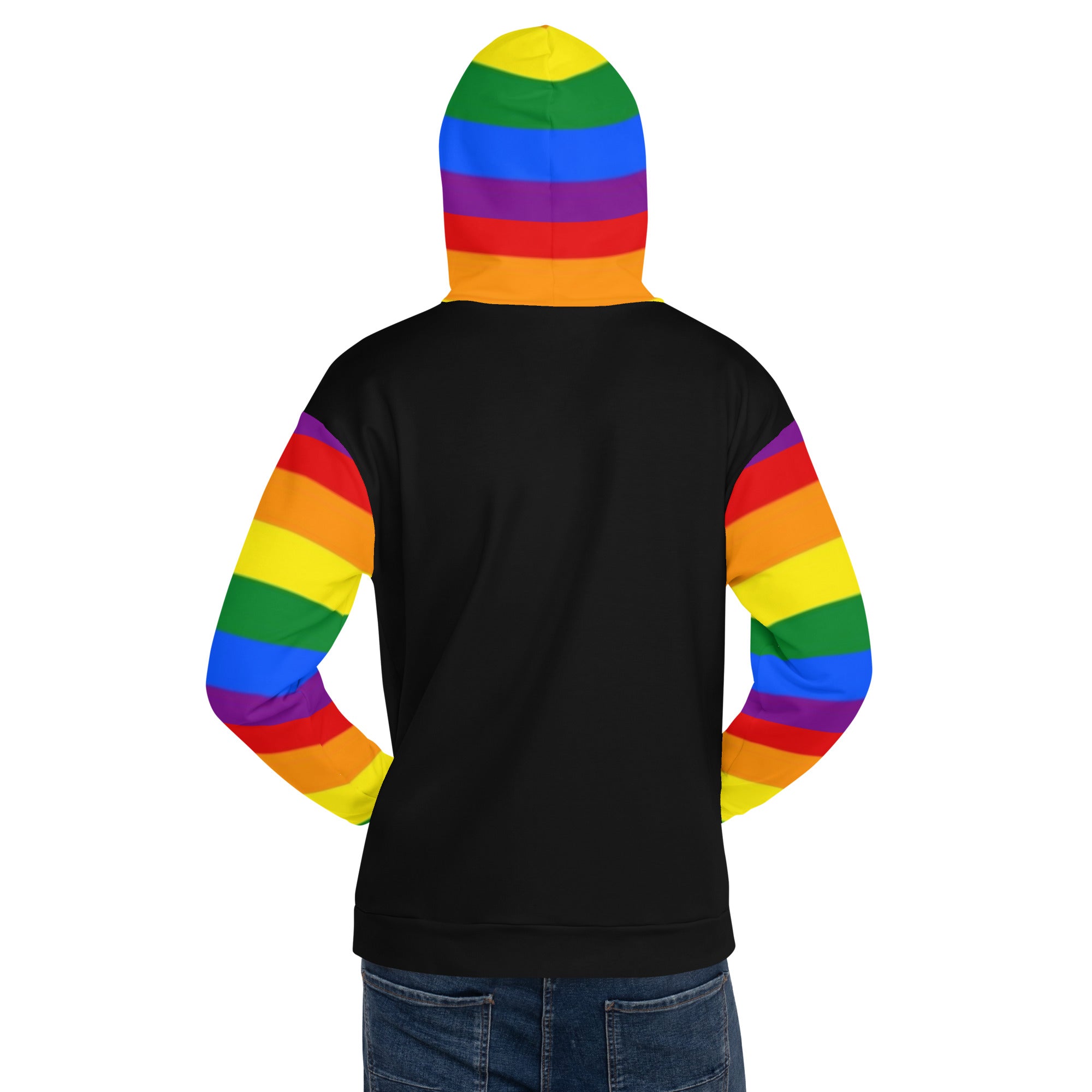 Sudadera con capucha LGBTQ+ bandera del orgullo arcoiris