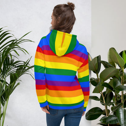 Sudadera con capucha LGBTQ+ bandera del orgullo arcoiris