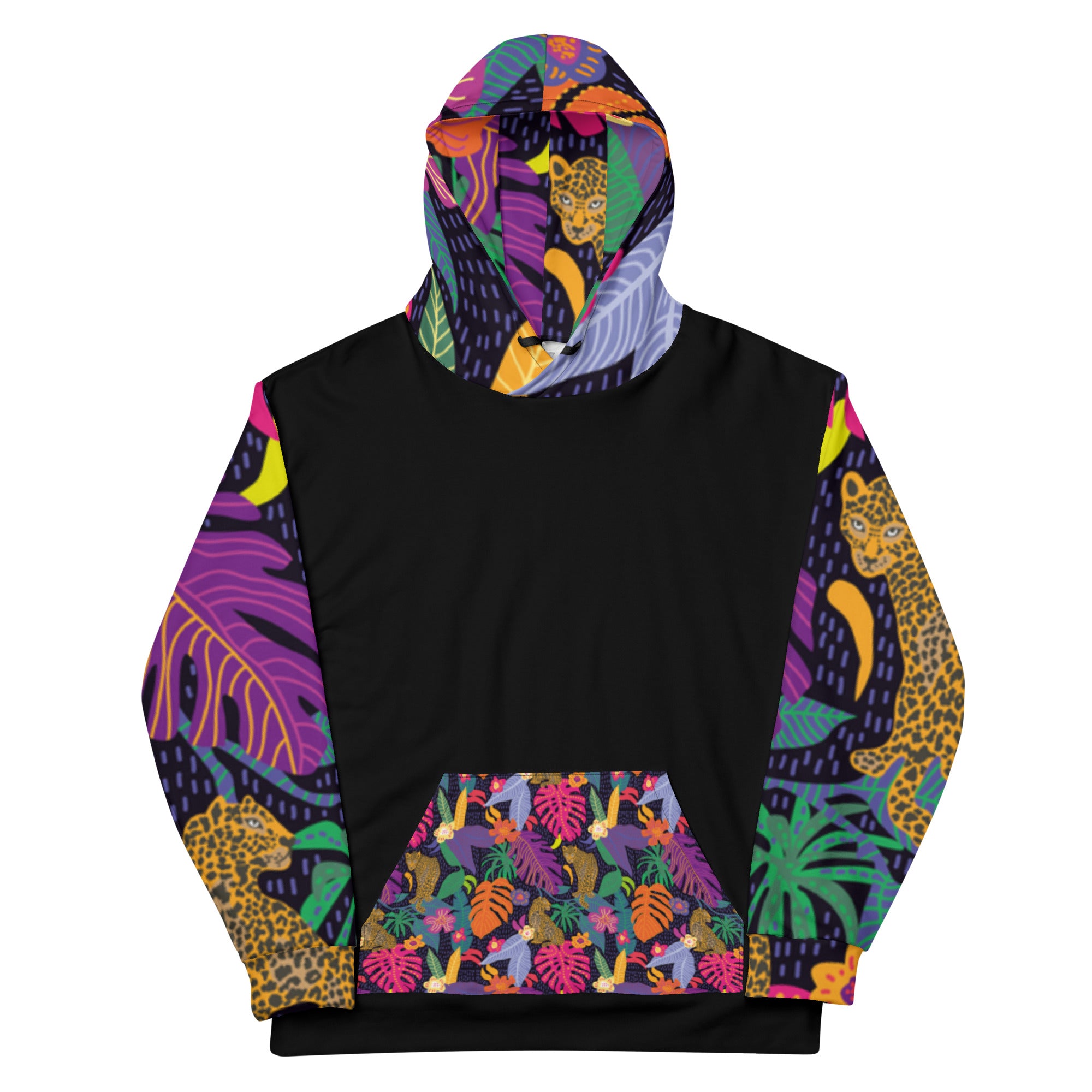 Hoodie Colorful Floral with Jaguar