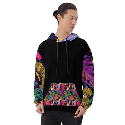 Hoodie Colorful Floral with Jaguar