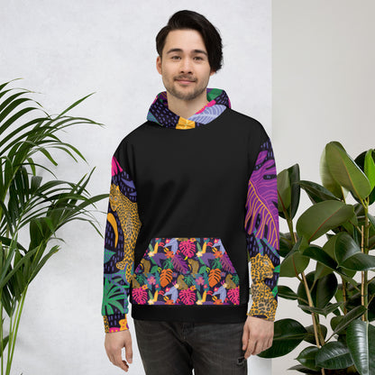 Hoodie Colorful Floral with Jaguar