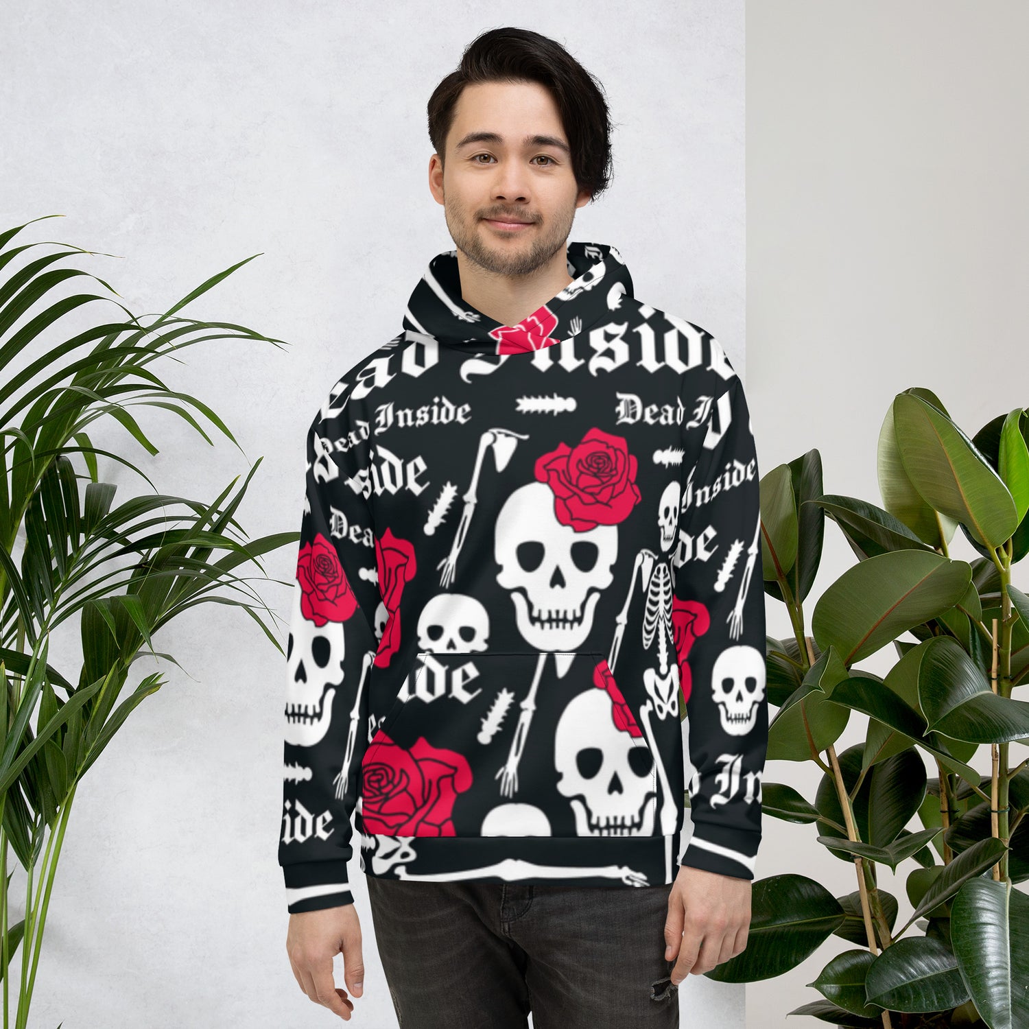 Sudadera con capucha Calavera con Flor