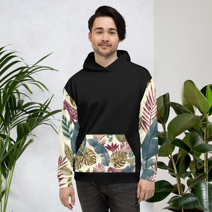 Sudadera con capucha con print de flores blanca