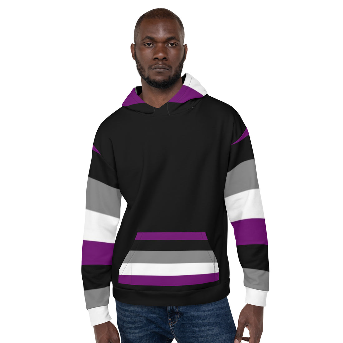 Sudadera con capucha Bandera del orgullo asexual