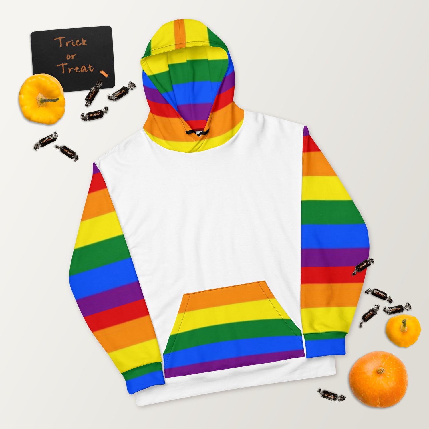 Moletom com capuz LGBTQ+ bandeira do orgulho arco-íris