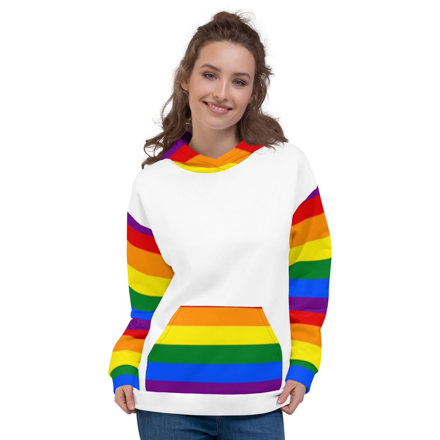 Sudadera con capucha LGBTQ+ Bandera del Orgullo Arco Iris