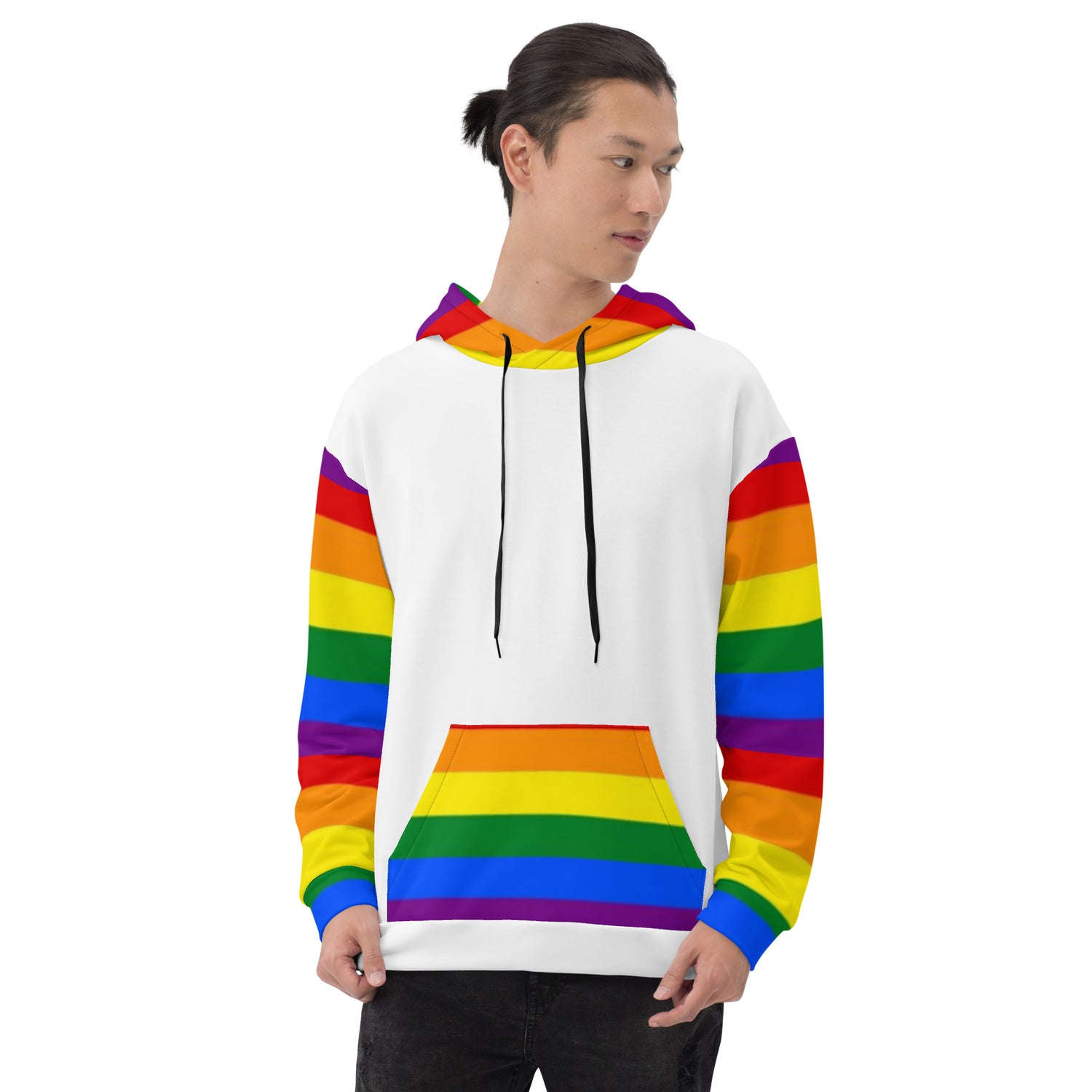 Moletom com capuz LGBTQ+ bandeira do orgulho arco-íris