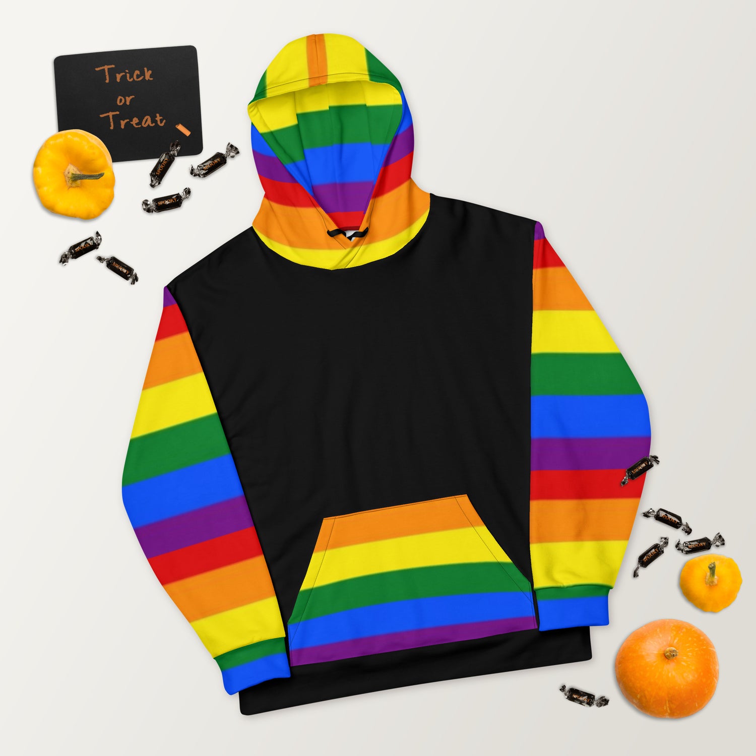 Sudadera con capucha LGBTQ+ bandera del orgullo arcoiris