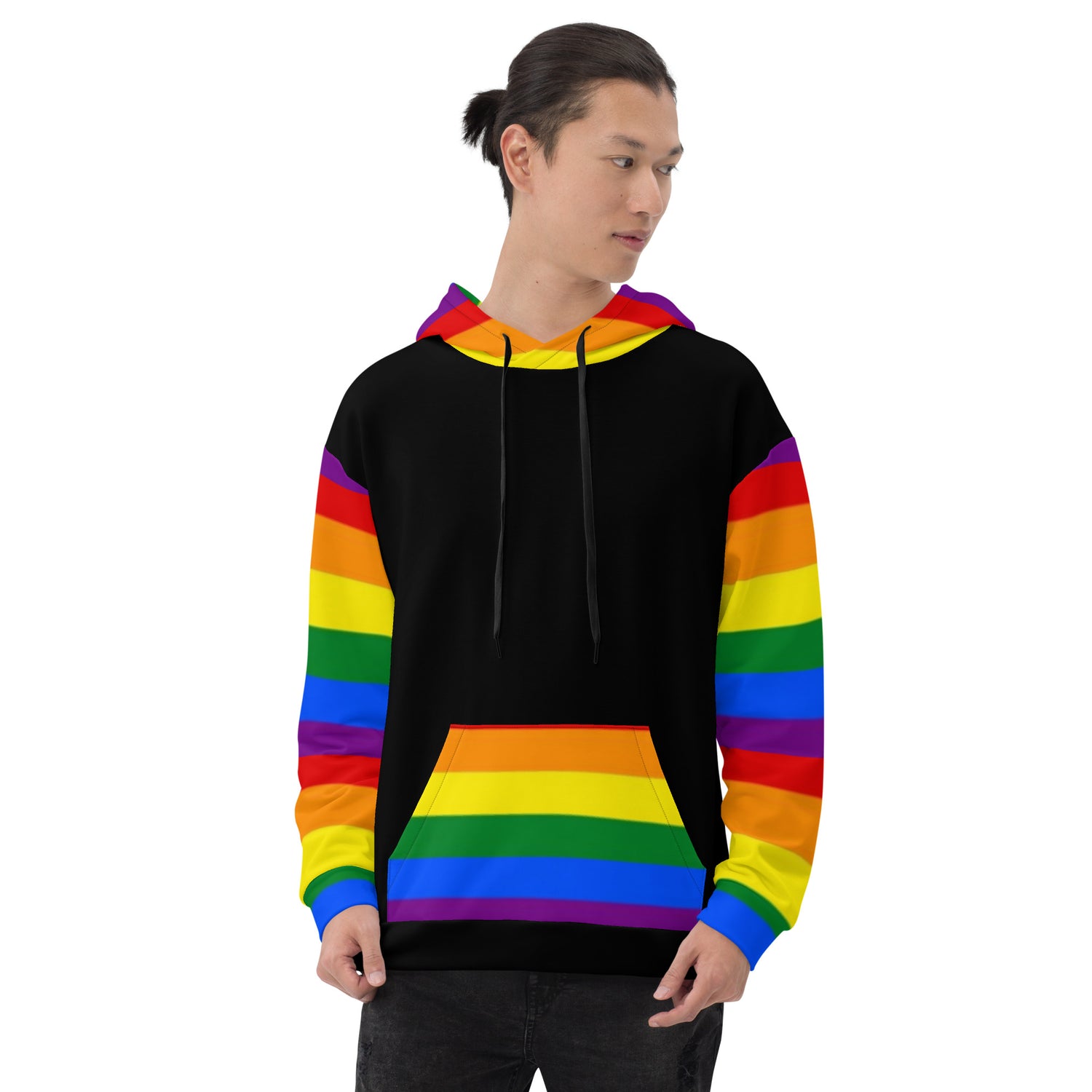 Sudadera con capucha LGBTQ+ bandera del orgullo arcoiris