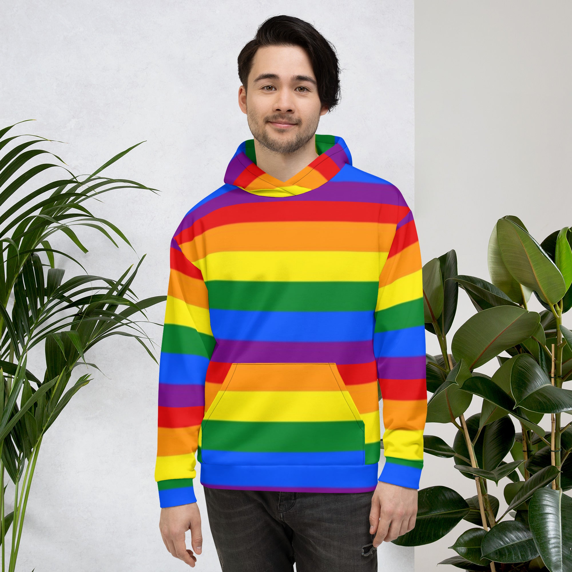 Sudadera con capucha LGBTQ+ bandera del orgullo arcoiris