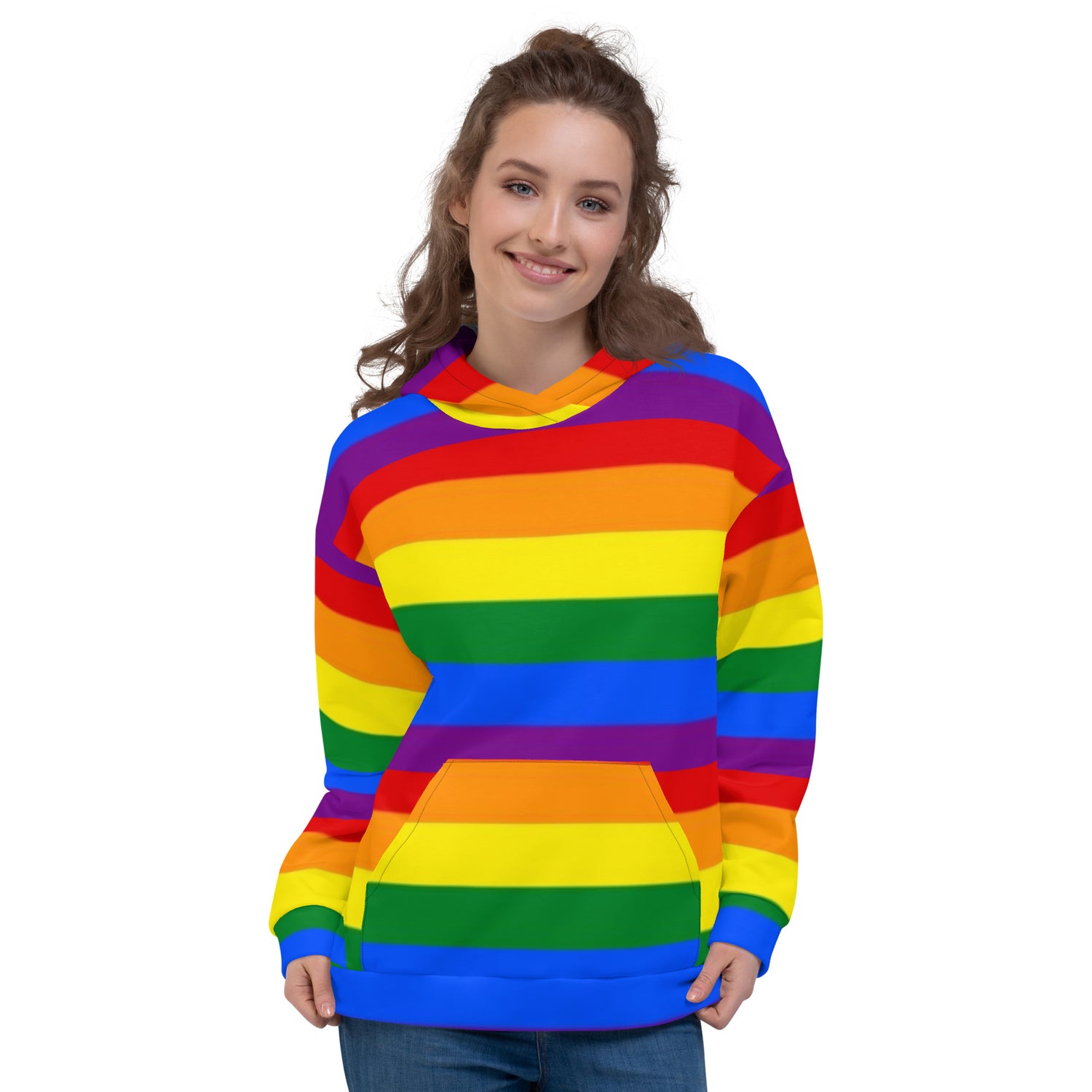 Sudadera con capucha LGBTQ+ bandera del orgullo arcoiris