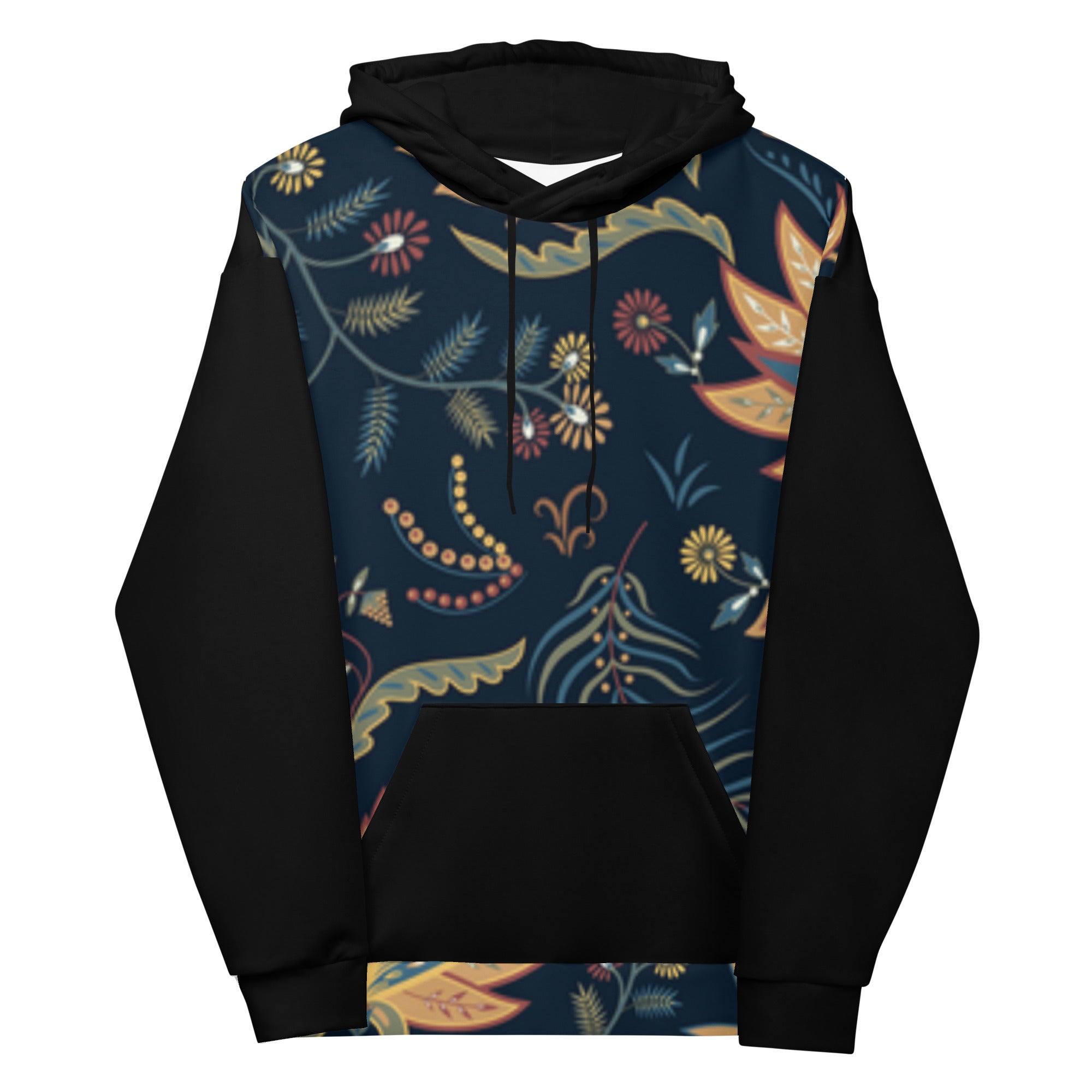 Sudadera Con Capucha Flores Azules