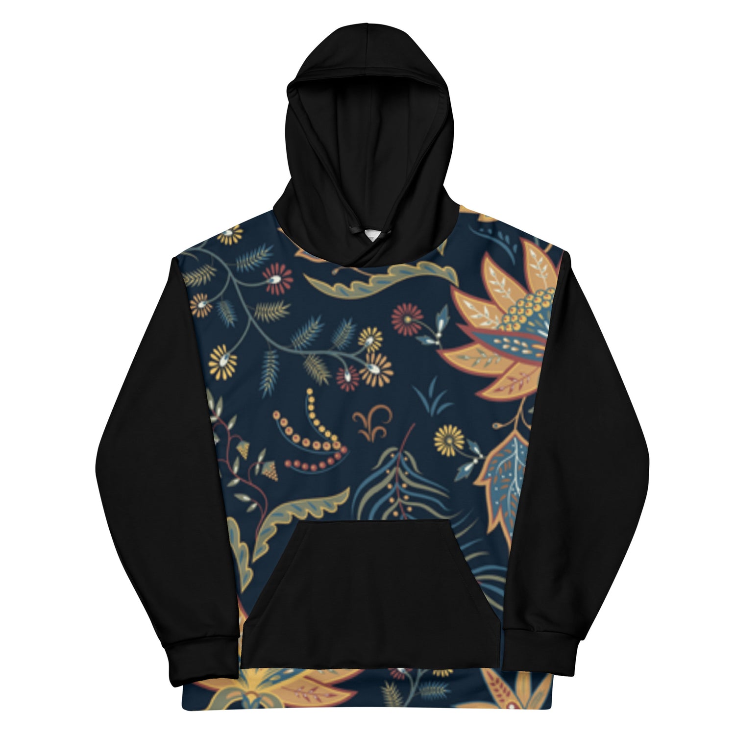 Sudadera Con Capucha Flores Azules