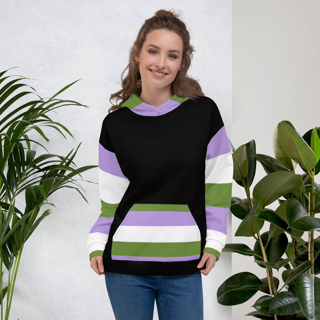 Sudadera con capucha Bandera del orgullo Genderqueer