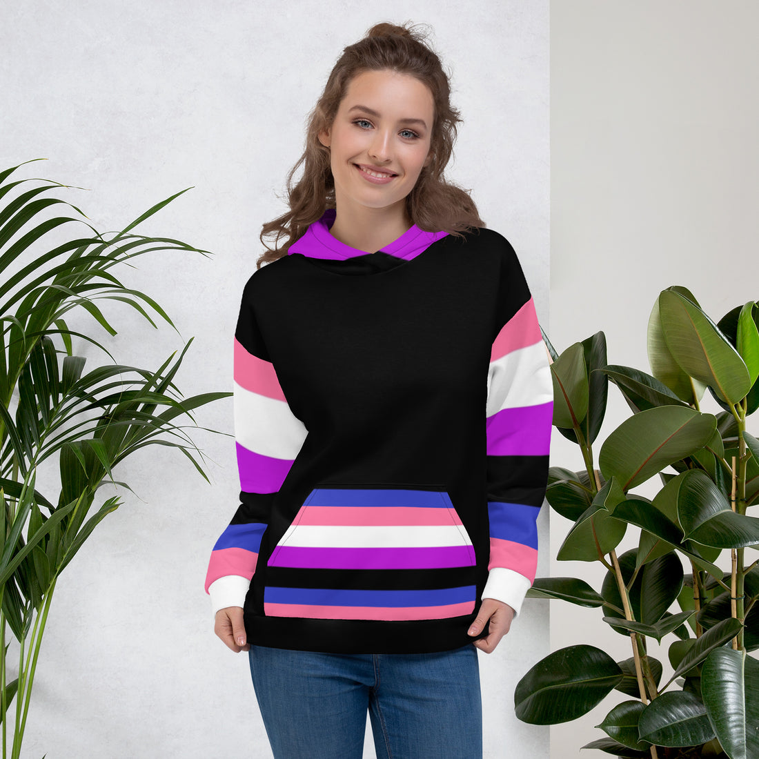 Sudadera con capucha Bandera del orgullo Genderfluid