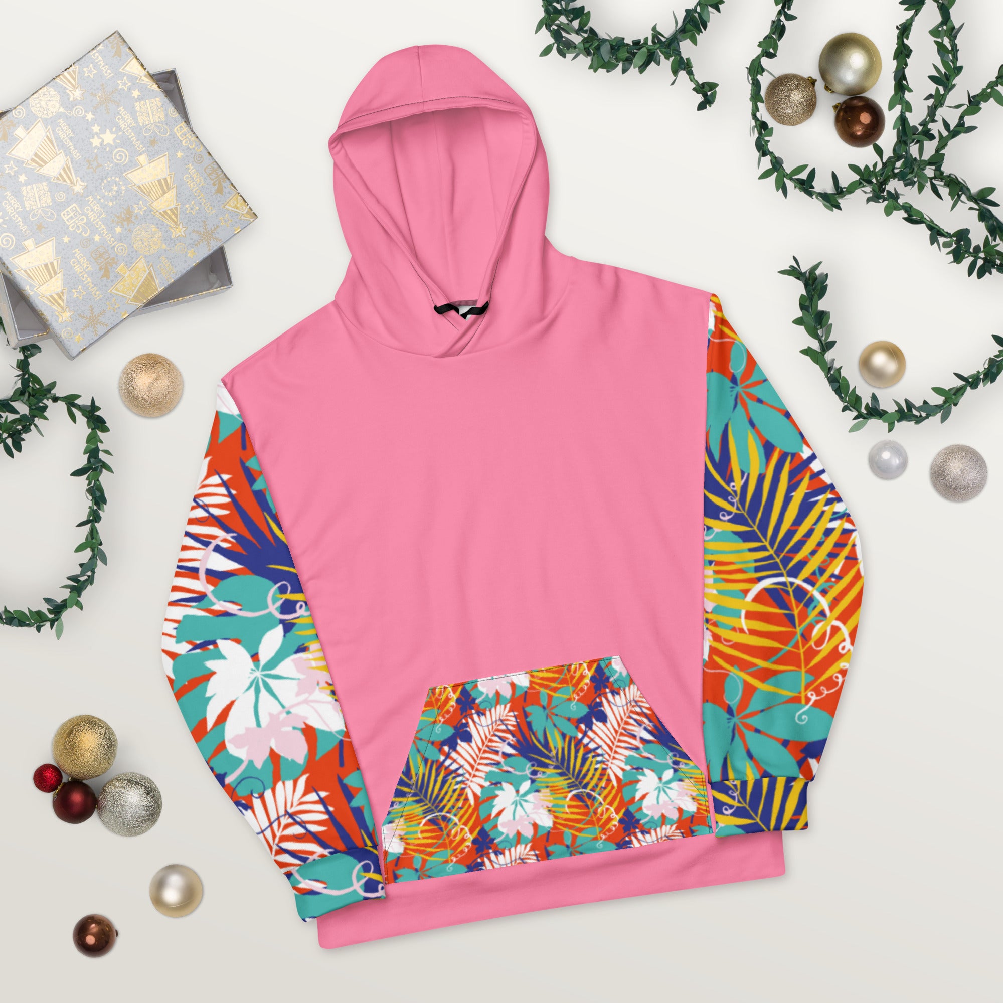 Sudadera Con Capucha Rosa Floral