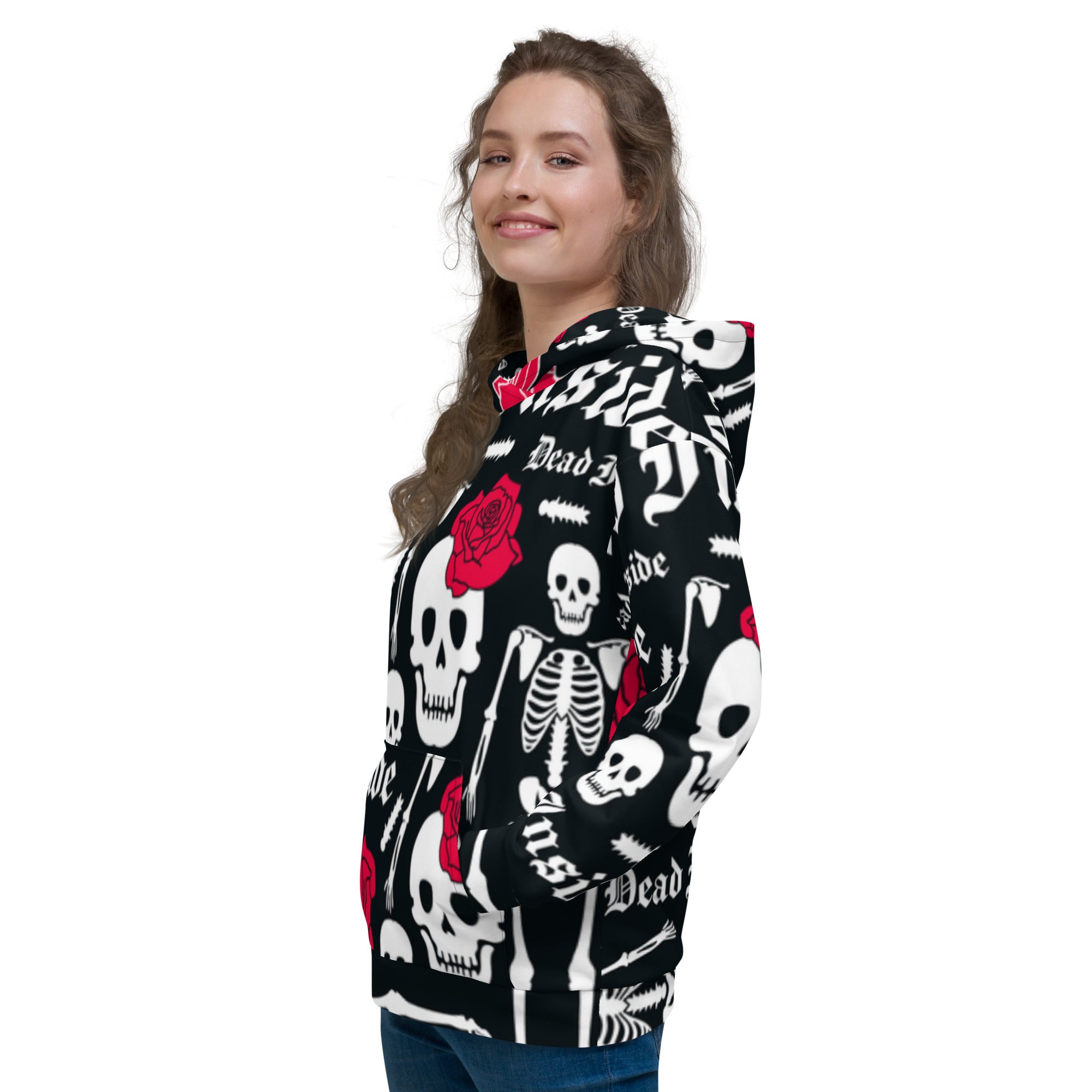 Sudadera con capucha Calavera con Flor