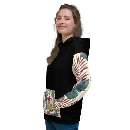 Sudadera con capucha con print de flores blanca