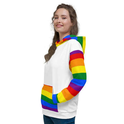 Moletom com capuz LGBTQ+ bandeira do orgulho arco-íris