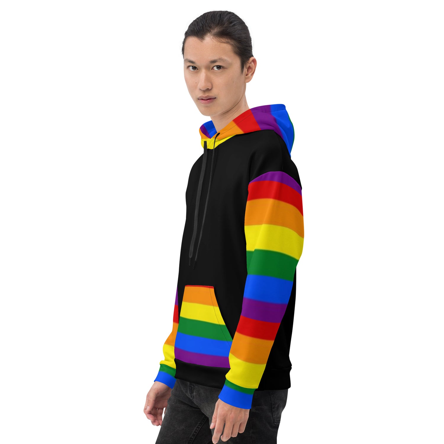 Sudadera con capucha LGBTQ+ bandera del orgullo arcoiris