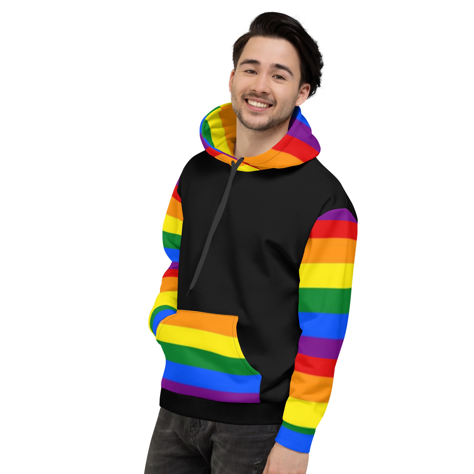 Sudadera con capucha LGBTQ+ bandera del orgullo arcoiris