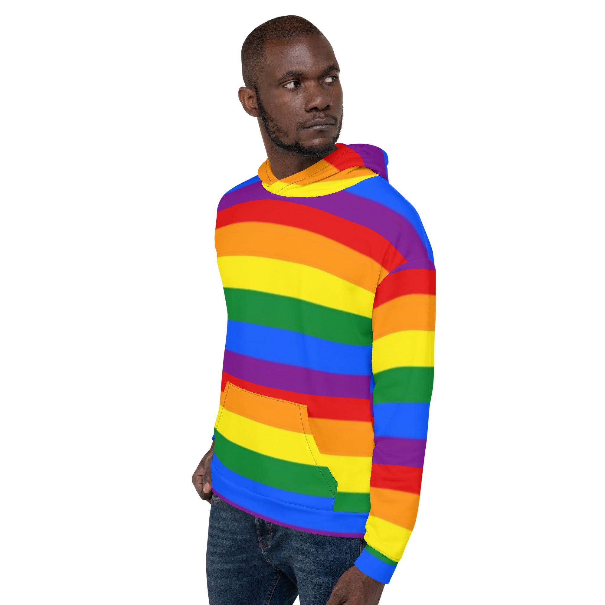 Sudadera con capucha LGBTQ+ bandera del orgullo arcoiris