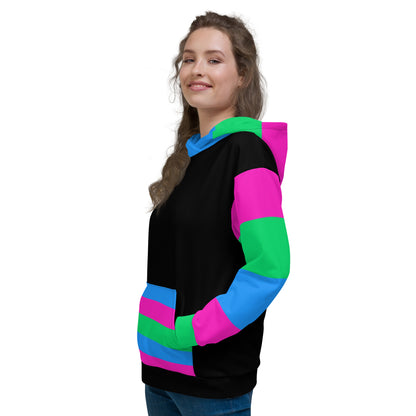 Sudadera con capucha Bandera del Orgullo Polisexual