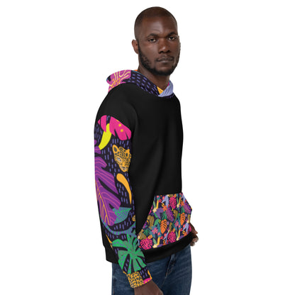 Hoodie Colorful Floral with Jaguar