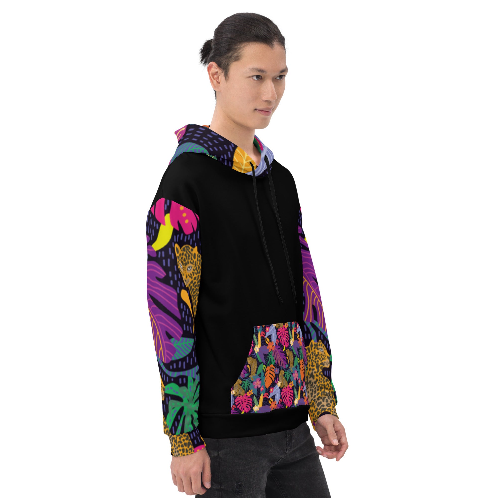 Hoodie Colorful Floral with Jaguar