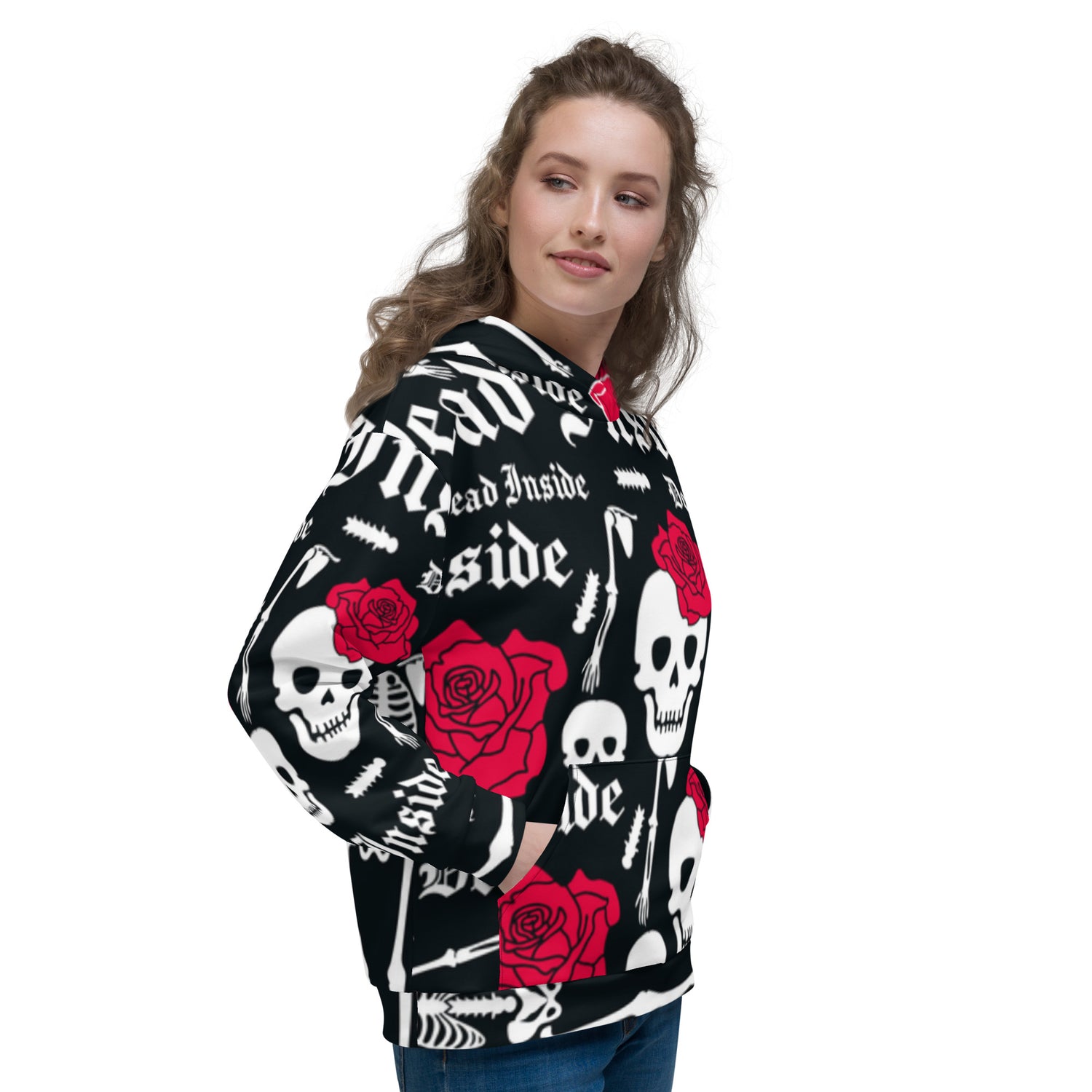 Sudadera con capucha Calavera con Flor