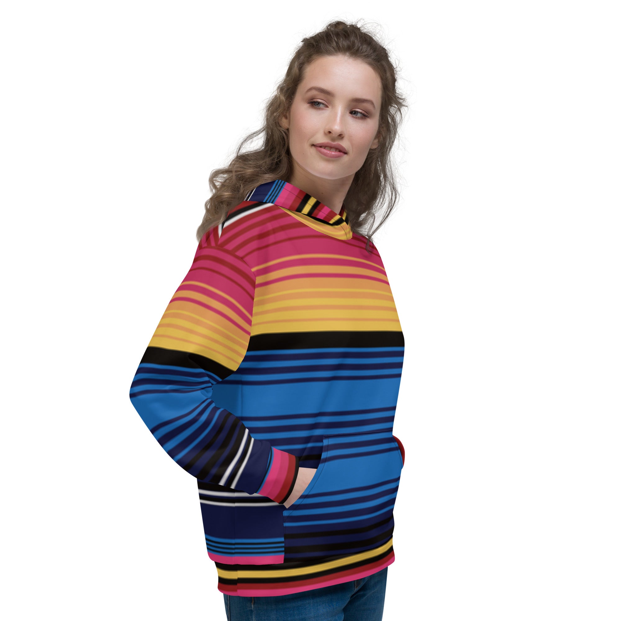 Sudadera Con Capucha Rayas De Colores