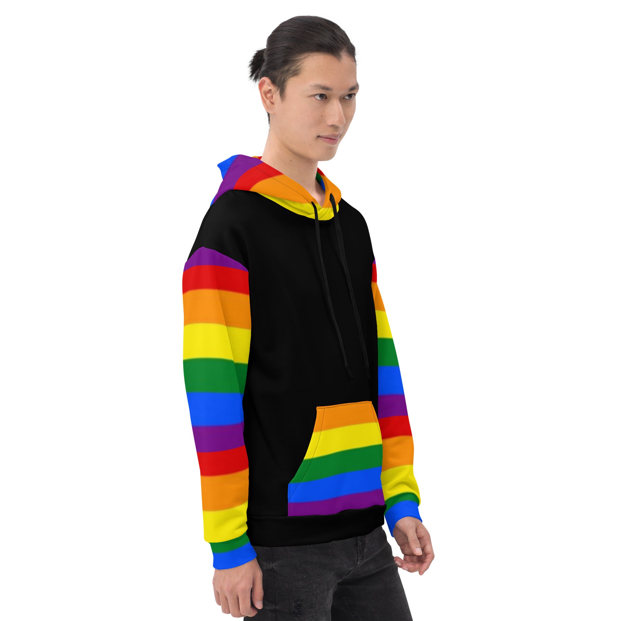 Sudadera con capucha LGBTQ+ bandera del orgullo arcoiris