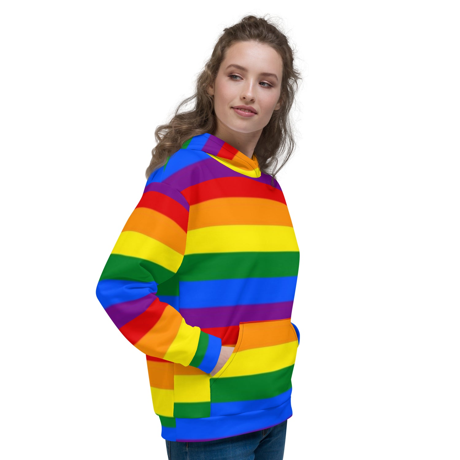 Sudadera con capucha LGBTQ+ bandera del orgullo arcoiris