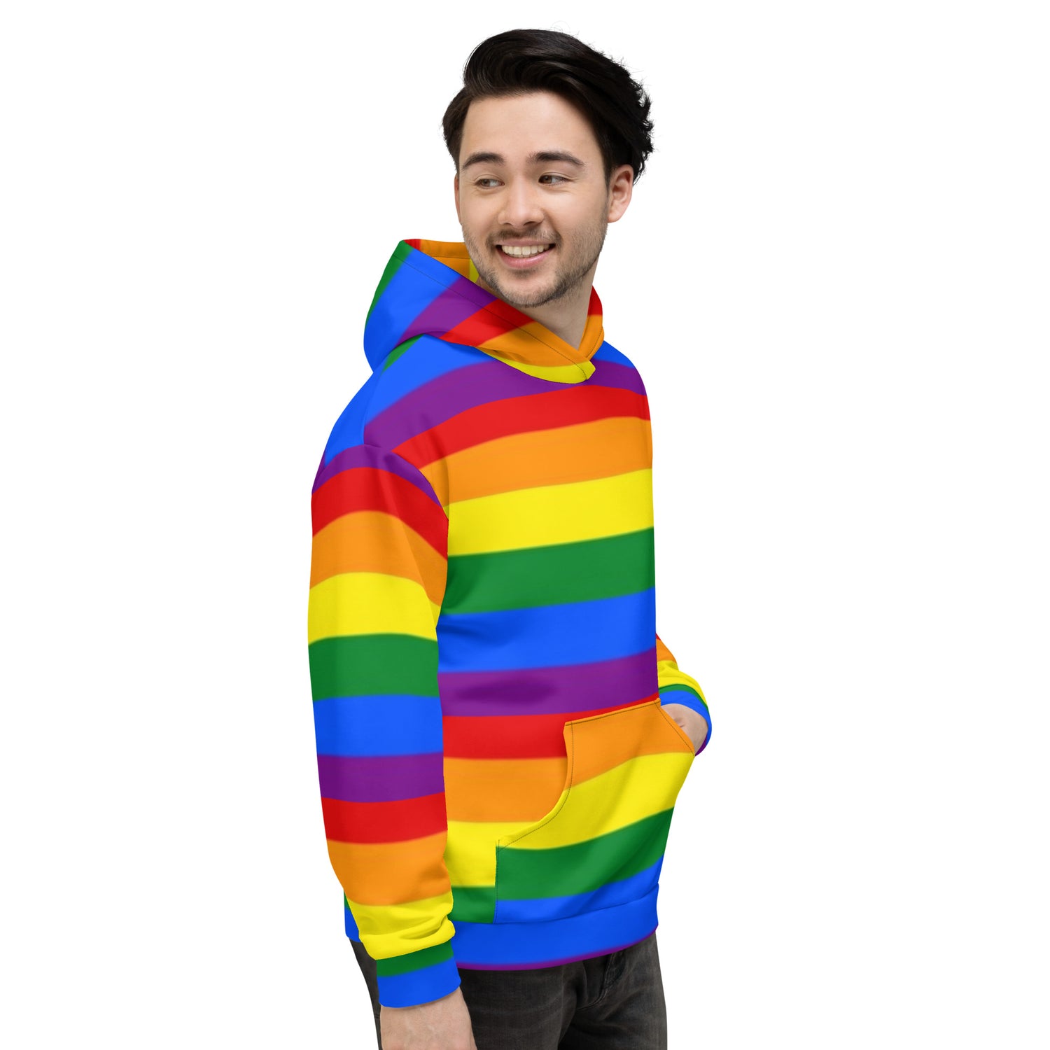 Sudadera con capucha LGBTQ+ bandera del orgullo arcoiris