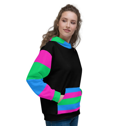 Sudadera con capucha Bandera del Orgullo Polisexual