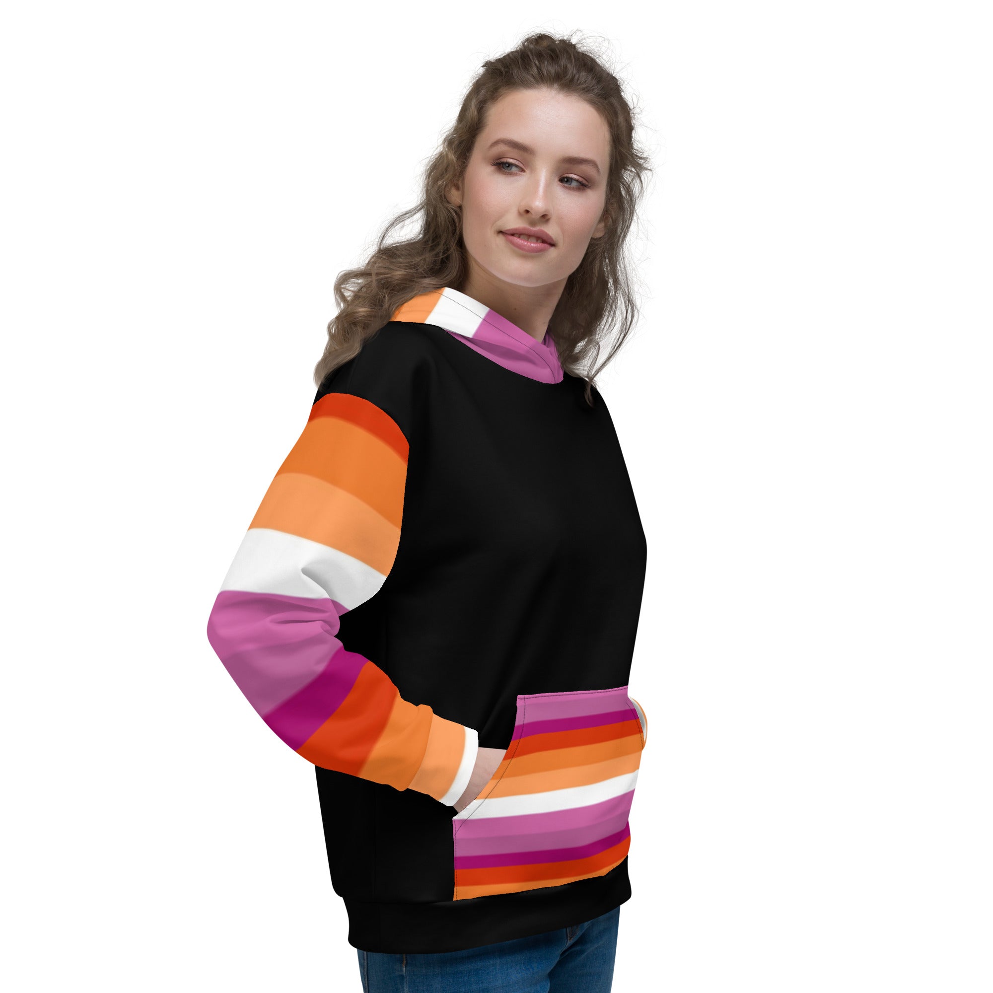 Sudadera con capucha Bandera del orgullo lésbico