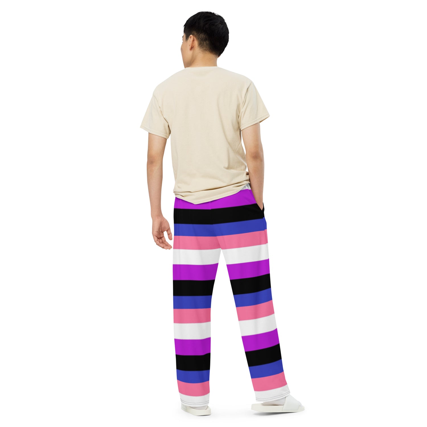 Pantalones anchos con bandera del orgullo de Genderfluid