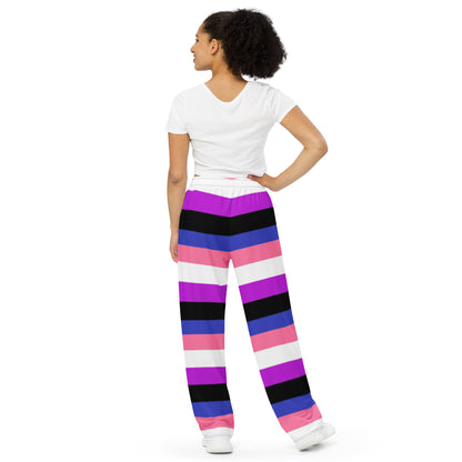 Pantalones anchos con bandera del orgullo de Genderfluid