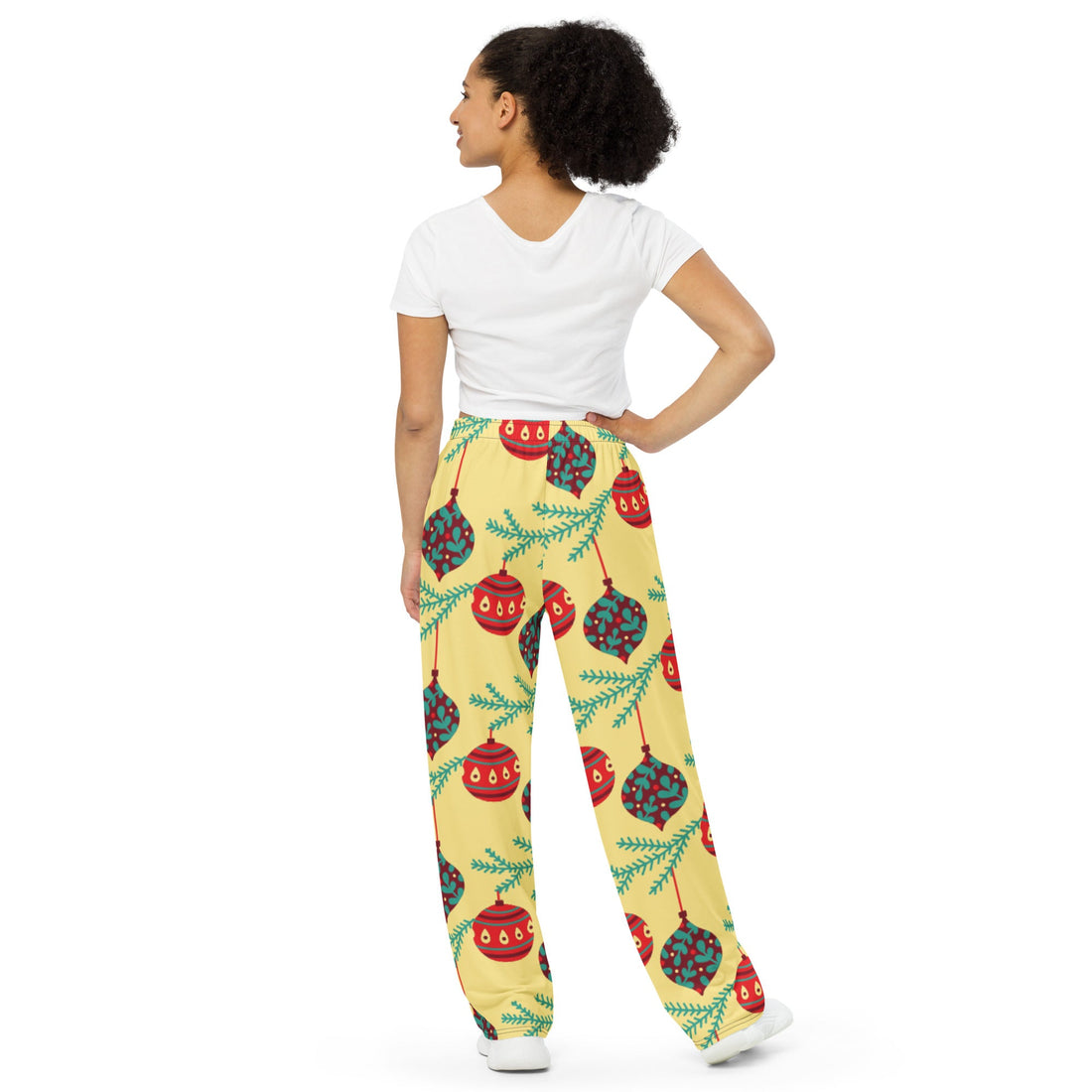 Yellow Balls Christmas Matching Mom Wide-leg Pants